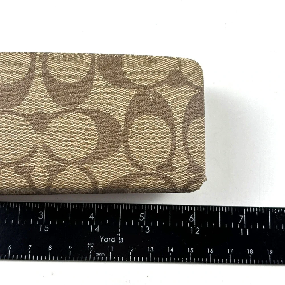 Coach Signature Eyewear Case Unisex Brown Monogram Hard Shell Desiger Luxury